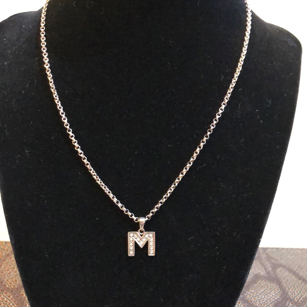 SS Letter “M” Pendant on Chain - Picture 1 of 4